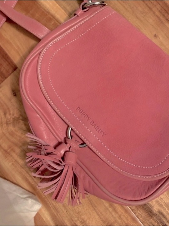 Poppy Barley Handbags - Poppy Barley Rose Pink Leather Tassel Crossbody